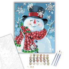 Számfestő.hu Aranyos Hóember - számfestő készlet – 40×50 cm (Keretre feszítve) kreatív és készségfejlesztő