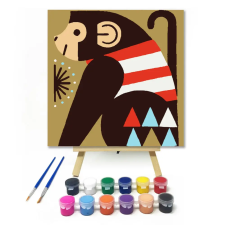 Számfestő.hu Aranyos Majom - gyerek számfestő készlet – 30×30 cm (Keretre feszítve) kreatív és készségfejlesztő