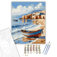 Számfestő.hu Atlanti-óceán Partja Halászhajókkal - számfestő készlet – 40×50 cm (Keretre feszítve) kreatív és készségfejlesztő