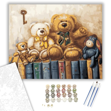 Számfestő.hu Barátok a könyvespolcon - számfestő készlet – 40×50 cm (Keretre feszítve) kreatív és készségfejlesztő