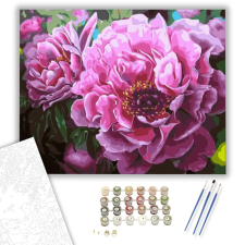 Számfestő.hu Bazsarózsák - számfestő készlet – 40×50 cm (Keretre feszítve) kreatív és készségfejlesztő