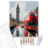 Számfestő.hu Big Ben és Westminster Bridge Esős Reggelen - számfestő készlet – 40×50 cm (Keretre feszítve)