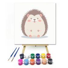 Számfestő.hu Bolyhos sündisznó - gyerek számfestő készlet – 20×20 cm (Keretre feszítve) kreatív és készségfejlesztő