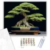 Számfestő.hu Bonsai Fa Kék Edényben - számfestő készlet – 50×60 cm (Keret nélkül)
