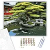 Számfestő.hu Bonsai Fa Koi Tóval a Japánkertben - számfestő készlet – 60×70 cm (Keret nélkül)