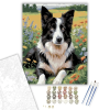 Számfestő.hu Border Collie Vadvirágos Mezőn - számfestő készlet – 50×60 cm (Keretre feszítve)