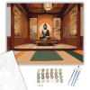 Számfestő.hu Buddha Szobor Tradicionális Japán Templomban - számfestő készlet – 40×50 cm (Keretre feszítve)