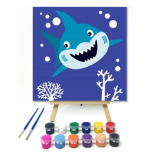 Számfestő.hu Cápa - gyerek számfestő készlet – 50×50 cm (Keret nélkül) kreatív és készségfejlesztő