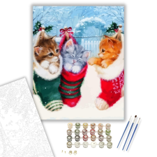 Számfestő.hu Cica ajándékok - számfestő készlet – 40×50 cm (Keretre feszítve) kreatív és készségfejlesztő