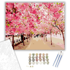 Számfestő.hu Cseresznye Virágok - számfestő készlet – 40×50 cm (Keretre feszítve) kreatív és készségfejlesztő