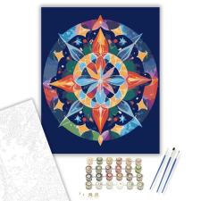 Számfestő.hu Csillag Mandala Élénk Színekkel - számfestő készlet – 80×100 cm (Keret nélkül) kreatív és készségfejlesztő