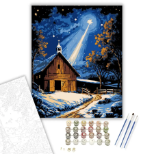 Számfestő.hu Csillagfényes Téli Éj – számfestő készlet – 80×100 cm (Keretre feszítve) kreatív és készségfejlesztő