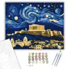 Számfestő.hu Csillagos Éjszaka Akropolisz Felett - számfestő készlet – 50×60 cm (Keret nélkül)