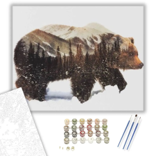 Számfestő.hu Csodálatos Medve - számfestő készlet – 60×70 cm (Keret nélkül) kreatív és készségfejlesztő