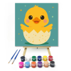 Számfestő.hu Cuki Kiskacsa a Tojásból - gyerek számfestő készlet – 20×20 cm (Keretre feszítve)