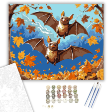 Számfestő.hu Denevérek az őszi erdőben - számfestő készlet – 40×50 cm (Keretre feszítve) kreatív és készségfejlesztő