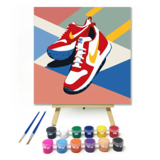 Számfestő.hu Dinamikus lépések - gyerek számfestő készlet – 50×50 cm (Keretre feszítve) kreatív és készségfejlesztő