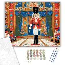 Számfestő.hu Diótörő Ünnepi Harmónia - számfestő készlet – 50×60 cm (Keretre feszítve) kreatív és készségfejlesztő