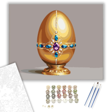 Számfestő.hu Díszített Aranytojás - húsvéti számfestő készlet – 40×50 cm (Keretre feszítve) kreatív és készségfejlesztő
