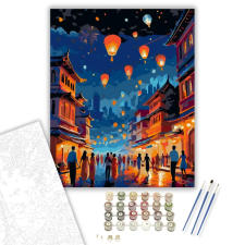 Számfestő.hu Diwali Éjszakai Ünneplés - számfestő készlet – 50×60 cm (Keret nélkül) kreatív és készségfejlesztő