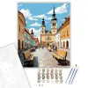 Számfestő.hu Eger Főtere a Minorita Templommal - számfestő készlet – 50×60 cm (Keretre feszítve)