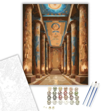 Számfestő.hu Egyiptomi Templombelső - számfestő készlet – 60×70 cm (Keret nélkül) kreatív és készségfejlesztő