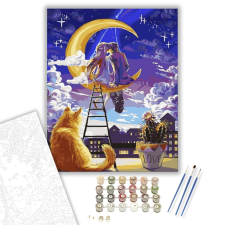 Számfestő.hu Együtt a háztetőn - számfestő készlet – 40×50 cm (Keretre feszítve) kreatív és készségfejlesztő