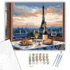 Számfestő.hu Eiffel-torony és Párizsi Kávézó - számfestő készlet – 60×70 cm (Keret nélkül)