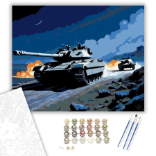 Számfestő.hu Éjszakai Tank Misszió - számfestő készlet – 40×50 cm (Keretre feszítve) kreatív és készségfejlesztő