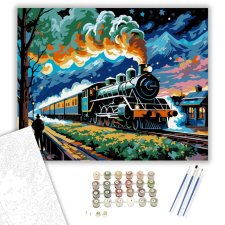 Számfestő.hu Éjszakai Vonat Lendülete - számfestő készlet – 50×60 cm (Keretre feszítve) kreatív és készségfejlesztő