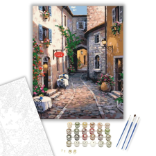 Számfestő.hu Eldugott kávézó - számfestő készlet – 40×50 cm (Keretre feszítve) kreatív és készségfejlesztő