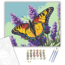 Számfestő.hu Élénk Pillangó és Levendula - számfestő készlet – 40×50 cm (Keretre feszítve) kreatív és készségfejlesztő