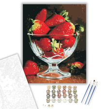 Számfestő.hu Eper kehely - számfestő készlet – 40×50 cm (Keretre feszítve) kreatív és készségfejlesztő