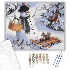 Számfestő.hu Erdei reggeli - számfestő készlet – 40×50 cm (Keretre feszítve) kreatív és készségfejlesztő