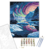 Számfestő.hu Északi Fények és Távoli Galaxis - számfestő készlet – 40×50 cm (Keretre feszítve)