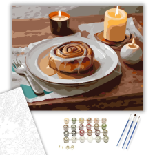 Számfestő.hu Fahéjas Csiga Kellemes Hangulatban - számfestő készlet – 40×50 cm (Keretre feszítve) kreatív és készségfejlesztő