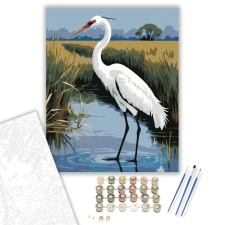 Számfestő.hu Fehér Daru a Mocsárban - számfestő készlet – 50×60 cm (Keretre feszítve) kreatív és készségfejlesztő