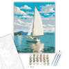 Számfestő.hu Fehér Vitorlás a Balatonon - számfestő készlet – 40×50 cm (Keretre feszítve)