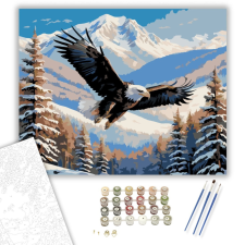 Számfestő.hu Fehérfejű Rétisas Téli Tájban - számfestő készlet – 40×50 cm (Keretre feszítve) kreatív és készségfejlesztő