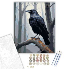 Számfestő.hu Fekete Holló az Erdőben - számfestő készlet – 40×50 cm (Keretre feszítve) kreatív és készségfejlesztő
