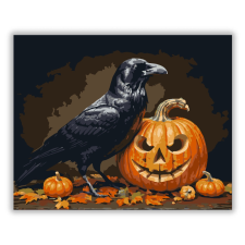 Számfestő.hu Fekete holló és Halloween tök - számfestő készlet kreatív és készségfejlesztő