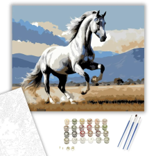 Számfestő.hu Felágaskodó Szürke Andalúz Ló - számfestő készlet – 60×70 cm (Keret nélkül) kreatív és készségfejlesztő