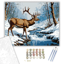 Számfestő.hu Fenséges Téli Szarvas – számfestő készlet – 60×70 cm (Keret nélkül) kreatív és készségfejlesztő