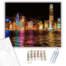Számfestő.hu Fényes város - számfestő készlet – 40×50 cm (Keretre feszítve) kreatív és készségfejlesztő