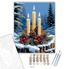 Számfestő.hu Fenyőillatú Gyertyafény - számfestő készlet – 60×70 cm (Keret nélkül) kreatív és készségfejlesztő