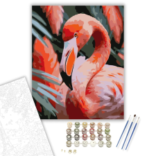 Számfestő.hu Flamingó Közeli Pillantás - számfestő készlet – 40×50 cm (Keretre feszítve) kreatív és készségfejlesztő