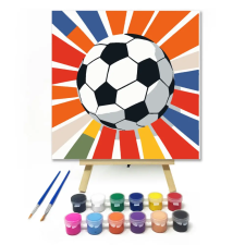 Számfestő.hu Focilabda - gyerek számfestő készlet – 30×30 cm (Keretre feszítve) kreatív és készségfejlesztő