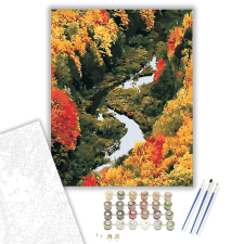 Számfestő.hu Folyó Ösvény Fentről - számfestő készlet – 40×50 cm (Keretre feszítve) kreatív és készségfejlesztő
