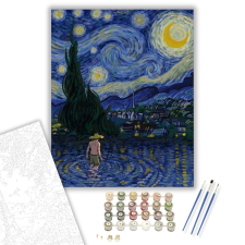 Számfestő.hu Fürdőzés éjjel - számfestő készlet – 40×50 cm (Keretre feszítve) kreatív és készségfejlesztő