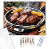 Számfestő.hu Grillezett Steakek és Kukorica - számfestő készlet – 40×50 cm (Keretre feszítve)